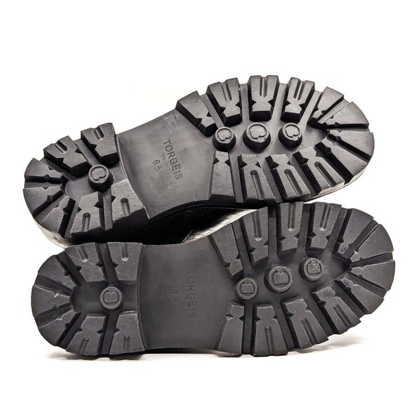 Torgeis NY Women Brown Croc Vegan Leather Stretch Elastic Panel Knee Boots sz 6. - Picture 11 of 11